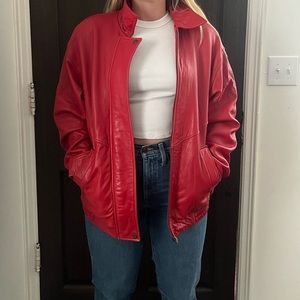 Studio Sienna Red Leather Jacket. Vintage. Size Medium.